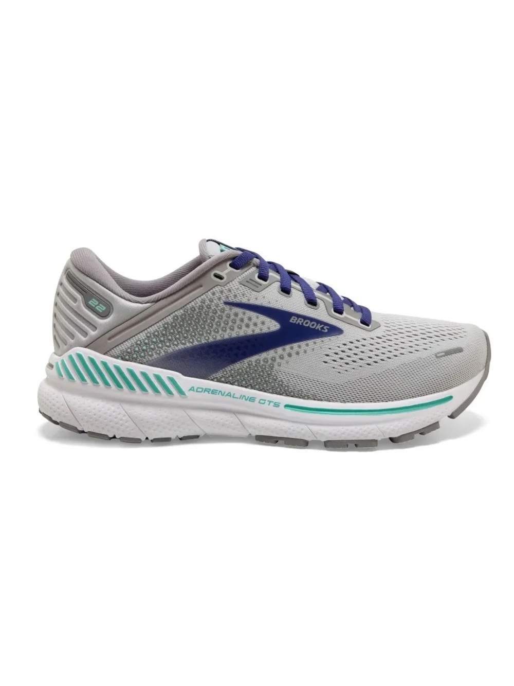 NEW!! Women’s Brooks Adrenaline GTS 22 Running Shoe Alloy/Blue/Green Size 6.5XW